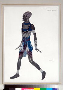 レオン・バクスト（1866-1924）がバレエ・リュスのバレエ「クレオパトル」のためにデザインした衣装「アラブの少年」 作： Leon Bakst