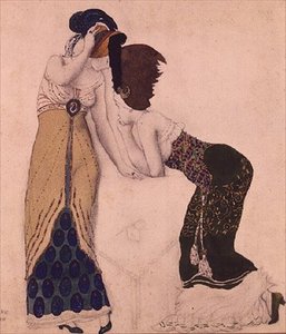モダンなドレス（「Fantasie Sur le Costume Moderne」より 作： Leon Bakst