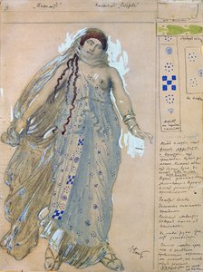 パエドラ。エウリピデス、1902年のドラマHippolytusの衣装デザイン 作： Leon Bakst