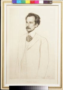 詩人アンドレイ・ベリィ（アンドレイ・ビエリ）（1880-1934）の肖像 par Bakst, Leon (1866-1924).リトグラフ 作： Leon Bakst