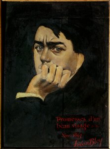 レオン・ブロイ (1846-1917) による美しい顔画の自画像の約束 1863 個人コレクション。 作： Leon Bloy