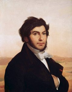 フランスのエジプト学者で、ヒエログリフの解読を行ったジャン＝フランソワ（Jean Francois）シャンポリオン（1790-1832）の肖像。レオン・コグニェ（1794-1880）による絵画。ルーヴル美術館。 作： Léon Cogniet
