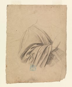 ドローイング、ドレープ・スタディ、1886-92年 作： レオン・ダボ