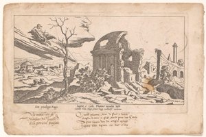 木星は、フェートンの落下によって与えられた損傷を見ています Le Fable de Calisto (シリーズタイトル) カリストの神話（シリーズタイトル）