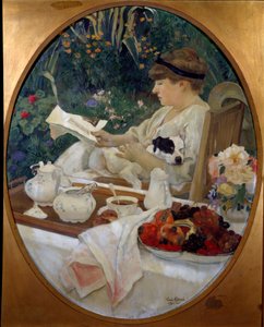 庭でのお茶の様子。レオン・カレ（1878-1942）の絵