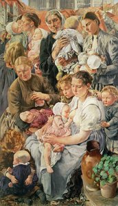 The Ages of the Worker、1895年の女性、右パネル 作： Leon Henri Marie Frederic