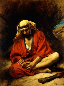 アラブ人が足から棘を摘み、 作： Leon Joseph Florentin Bonnat
