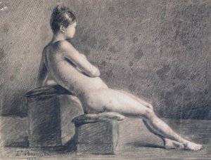 プロファイル内のモデル、c1853-1922 作： Leon Joseph Florentin Bonnat