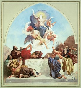 聖母被昇天」の習作（鉛筆・水彩・紙 作： Leon Joseph Florentin Bonnat
