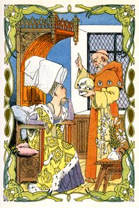 フレール・ジャン・チュレル、『Dame Violante une tete de mort』に出席 作： Leon Lebegue