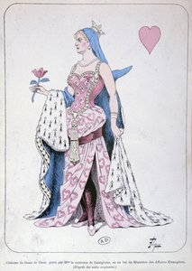 パリの外務省でボールのハートの女王に扮したカスティリオーネ