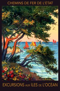大西洋の島々への小旅行、ノワールムーティエ、20世紀初頭（ポスター） 作： Leon Printemps