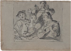 歌手、リュート奏者、ベルリンガーのカルテットが、1620年から1628年にかけて、キャンドルライトの灯る酒場で演奏したものです。 作： Leonard Bramer