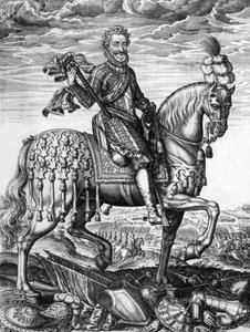 アンリ4世（1553-1610） 1589-1610年のフランス国王 レオナルド・ゴルチエによるエングレーヴィング。 作： Leonard Gaultier