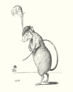 そしてネズミは帽子に羽をつけた（リトグラフ） 作： Leonard Leslie Brooke