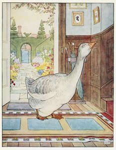 A Nursery Rhyme Picture Book』より「Goosey, Goosey Gander, Where Shall I Wander?1914年（カラーリトグラフ版 作： Leonard Leslie Brooke