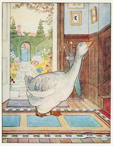 Goosey, Goosey Gander, Where Shall I Wander, from A Nursery Rhyme Picture Book, pub. 1914年。 作： Leonard Leslie Brooke
