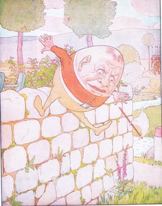 Humpty Dumpty had a great fall (color litho) 作： Leonard Leslie Brooke