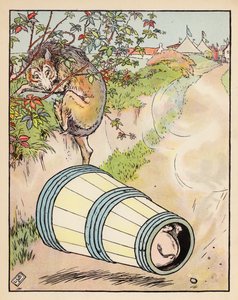 三匹のこぶた』の挿絵（カラーリトグラフ） 作： Leonard Leslie Brooke