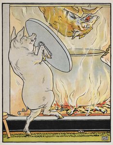 3匹のこぶた」の挿絵 作： Leonard Leslie Brooke