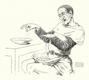 ピーター・パイパーはペッパーのピクルスを摘んでいた（彫刻 作： Leonard Leslie Brooke