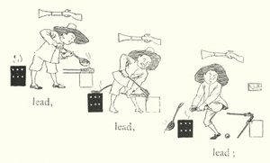 小さな男がいて、彼は小さな銃を持っていて、その弾丸は鉛、鉛、鉛でできていた。 作： Leonard Leslie Brooke