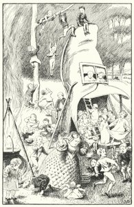 ショーに住んでいる老婆がいた(彫刻) 作： Leonard Leslie Brooke