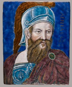 ""Aeneas"" トロイア戦争の英雄の肖像 - レナード・リモシン (1505-1577) による電子メール (1540 年) ウォルターズ美術館、ボルチモア 作： Leonard Limosin