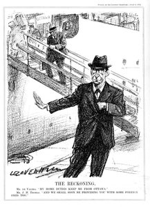 Eamon De Valeraが1932年のオタワ会議に出席する機会を拒否 作： Leonard Raven Hill