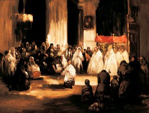 全知全能の神（エル・ディオス・グランデ）。レオナルド・アレンサ・イ・ニエト（1807-1845）の絵画。マドリード。ロマンチックな美術館。 作： Leonardo Alenza