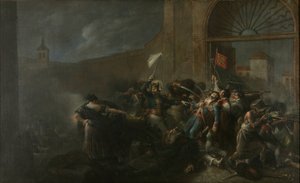 モンテレオン砲兵場でのダオイズの死 作： Leonardo Alenza