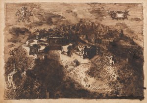 要塞化された町 (reto); 幾何学的なデザイン (裏面) 作： Leonardo Scaglia