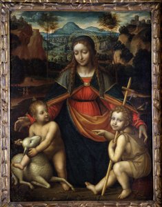 聖母 - レオナルド・ダ・ヴィンチの学校、マントン美術館 作： Leonardo da (school of) Vinci