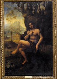 バッカスの絵 レオナルド・デ・ヴィンチ（レオナルド）（1452-1519）の工房より 作： Leonardo da (studio of) Vinci