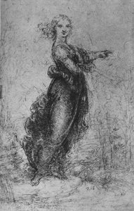 指している若い女性、c1480 1945 作： Leonardo da Vinci