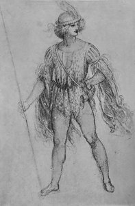 ランスを持つ青年、c1480 1945 作： Leonardo da Vinci