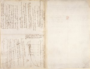 Arundel 263, f.226v, f.229 「Codex Arundel」のメモと図 (紙にペンとインク) 作： Leonardo da Vinci