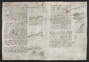 Arundel 263, f.246v レオナルドの「観測の書」からのイラスト (紙にインク) 作： Leonardo da Vinci
