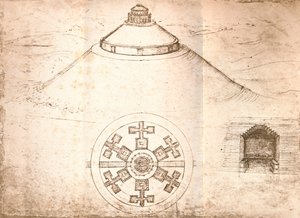 霊廟の設計、c1472-c1519 1883 作： Leonardo da Vinci