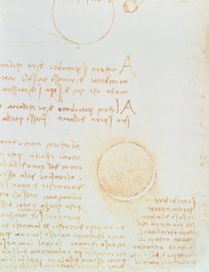 folの詳細。 2R、月の外側の光度を示すコーデックスレスターから 作： Leonardo da Vinci