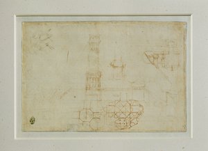 セントラル・プランの建物の2つの研究... 作： レオナルド・ダ・ヴィンチ