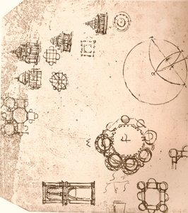 教会の建築の絵、c1472-c1519 1883 作： Leonardo da Vinci
