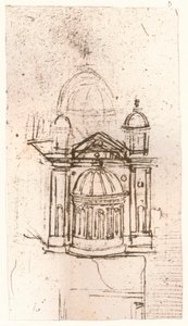 教会の建築の絵、c1472-c1519 1883 作： Leonardo da Vinci