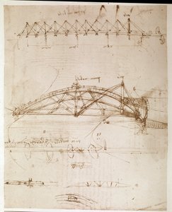 回転橋」の建設を記したダ・ヴィンチ手稿からの抜粋（写本） 作： レオナルド・ダ・ヴィンチ