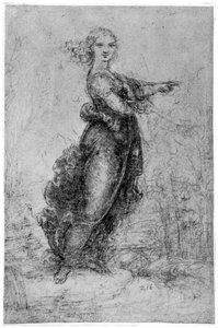 浮いている女性像、1954年後半または16世紀初頭。 作： Leonardo da Vinci