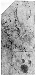グロテスクなカップル、1954年後半または16世紀初頭。 作： Leonardo da Vinci