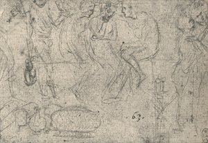 会話における人物のグループ、c1480 1945 作： Leonardo da Vinci