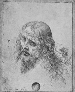 キリストの頭、c1480 1945 作： Leonardo da Vinci