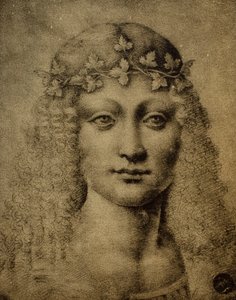 少女の頭または若いバッカスの頭。レオナルド・ダ・ヴィンチの絵。ギャラリーデルアカデミア、ヴェネツィア 作： Leonardo da Vinci