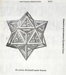 ヘキサセドロンは、もともとはパブだったルカ・パチョーリ（c.1445-1517）による「神の比率」から真空を解き放ちました。ヴェネツィア、1509 作： Leonardo da Vinci